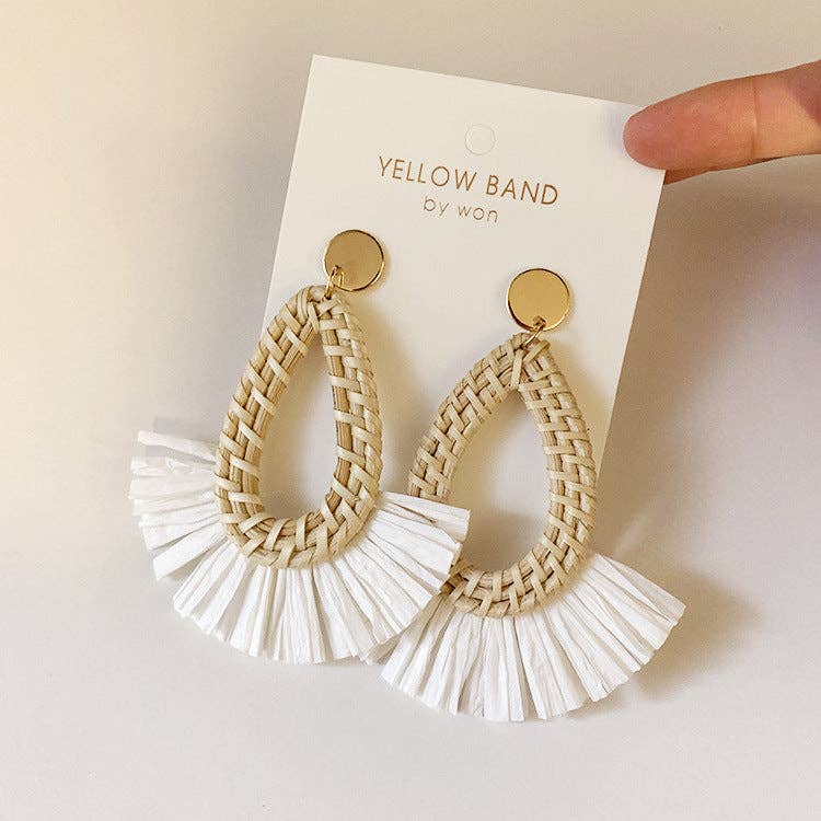 Dipped Shop - Scalloped Tassel Rattan Vacation Earrings DPJE1716