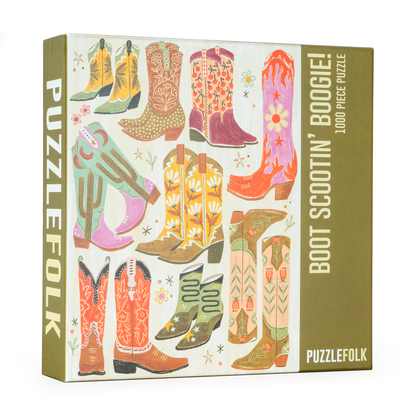 Puzzlefolk - Boot Scootin' Boogie! 1000 Piece Western Cowboy Boot Puzzle