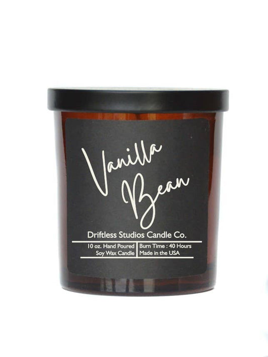 Driftless Studios - Vanilla Bean Soy Candle - 10 oz. Jar With Lid Black Label