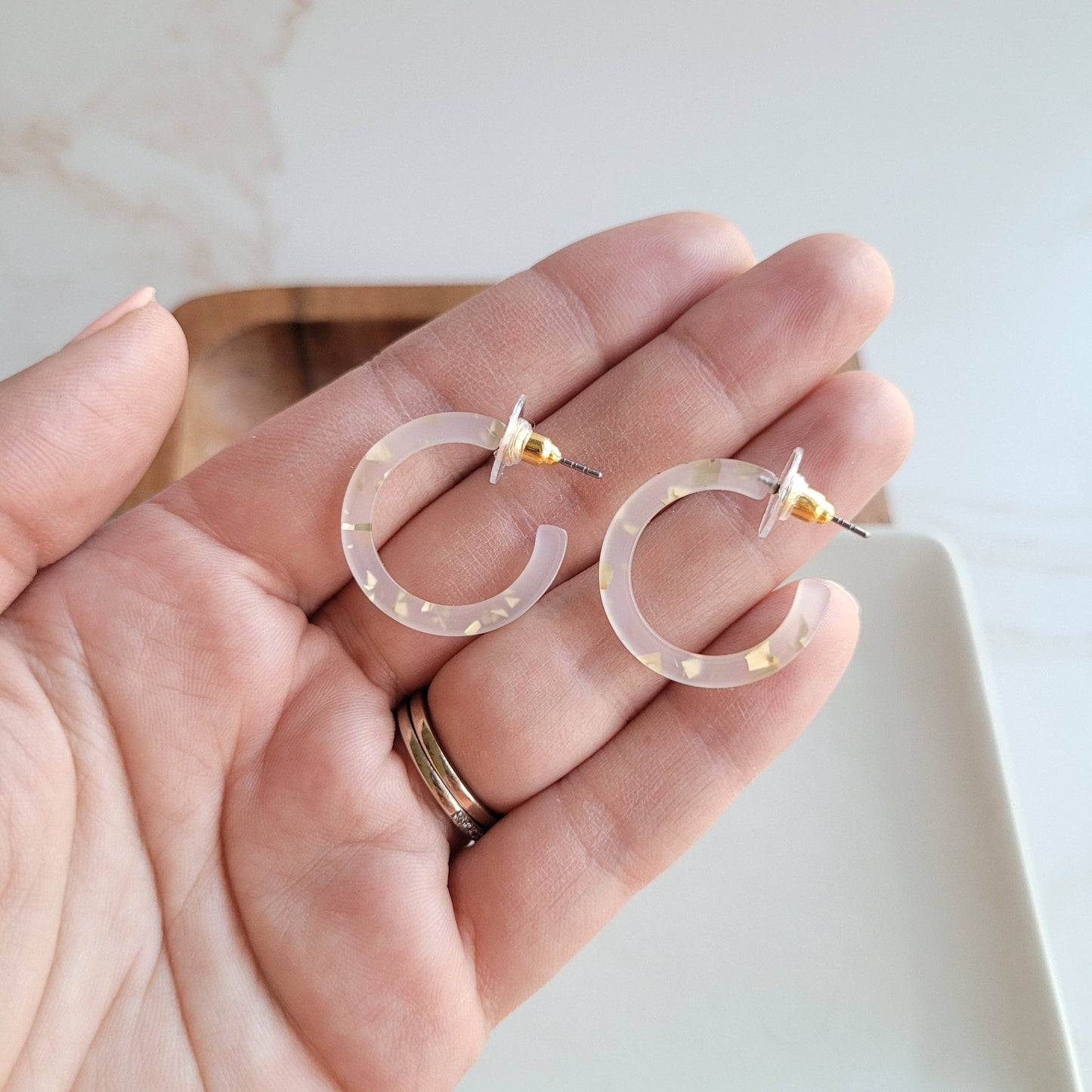 Spiffy & Splendid - Cam Mini Hoops - Gold Flake // Earrings, Gift