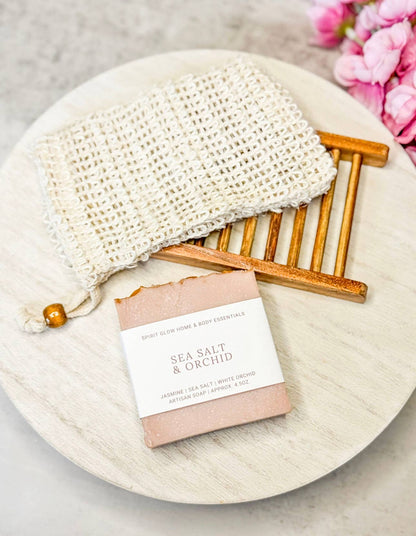 Spirit Glow Home & Body Essentials - Sea Salt & Orchid- Handcrafted Artisan Soap Bar