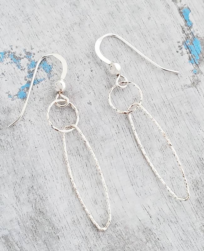 SD107 Sosie Designs - Silver Diamond Cut Earrings