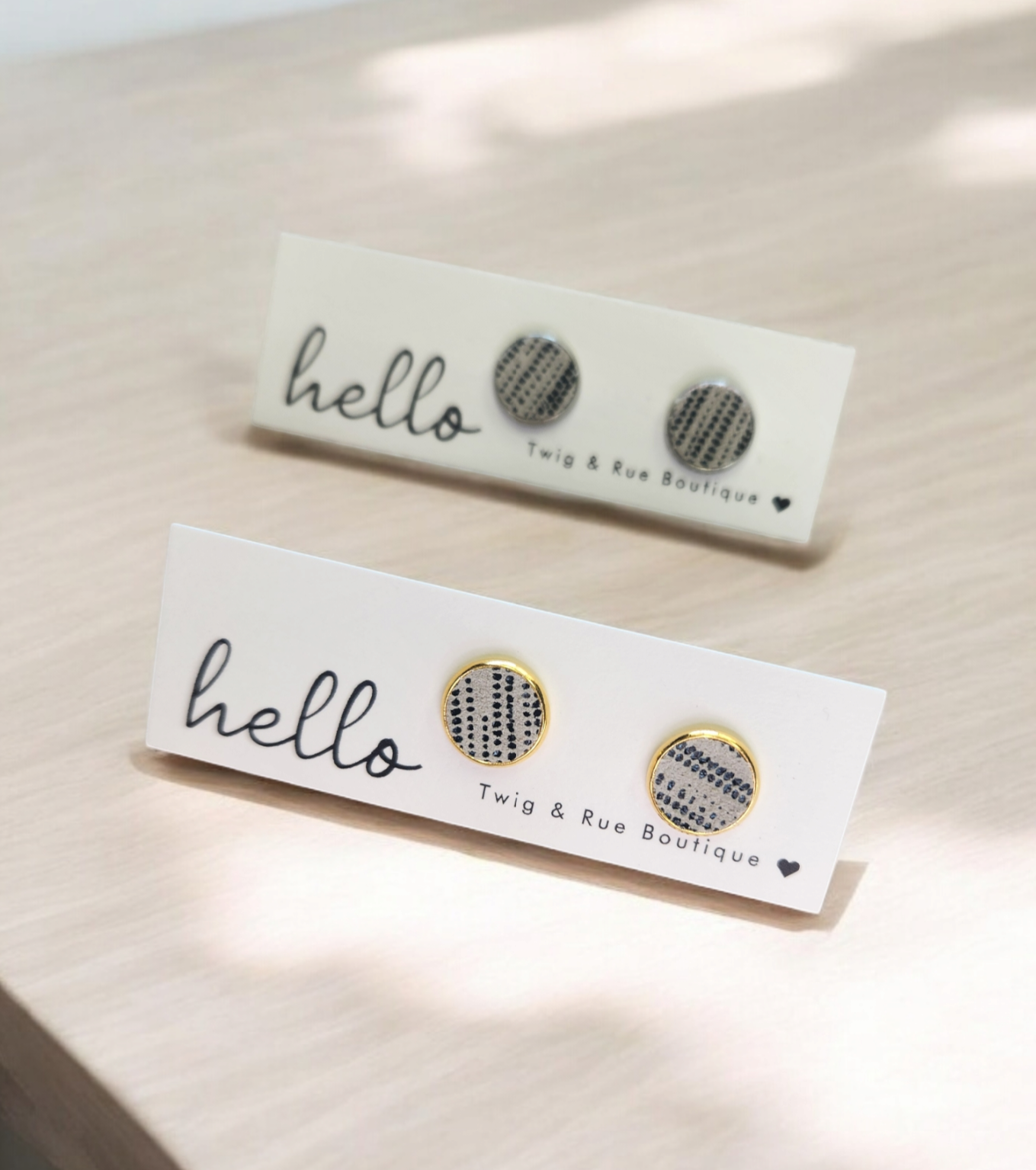 Twig & Rue boutique - Leather button studs| Pattern collection