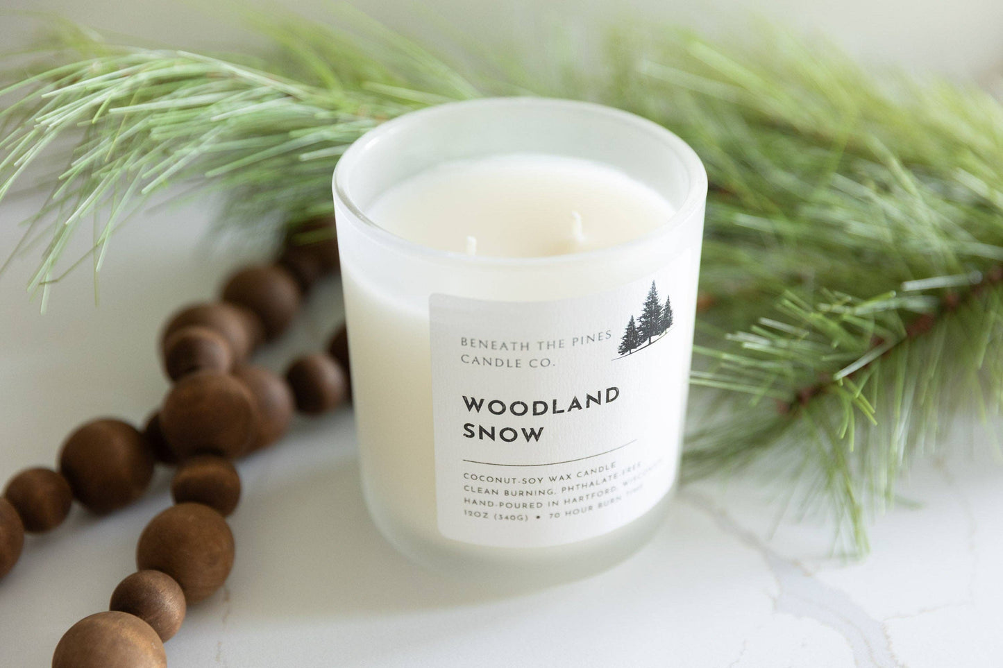 Beneath The Pines Candle Co. - Woodland Snow - Coconut-Soy Candle