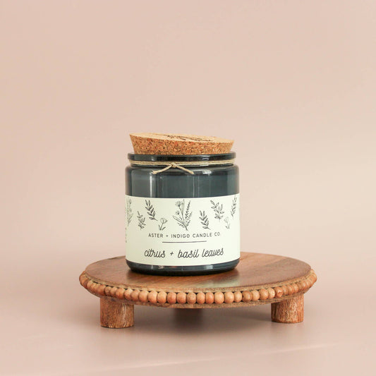 Aster + Indigo Candle Co. - Citrus + Basil Leaves | Summer Candle