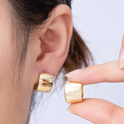 Aim Eternal - 14K Gold Filled 14.5mm Wide Chubby Minimalist Hoops Earrings | EARRINGS-00182