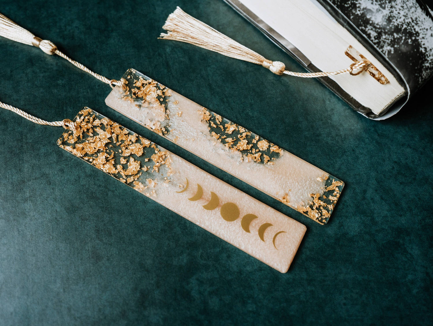 Dège Creative - Peach Moon Phases & Geode Bookmark
