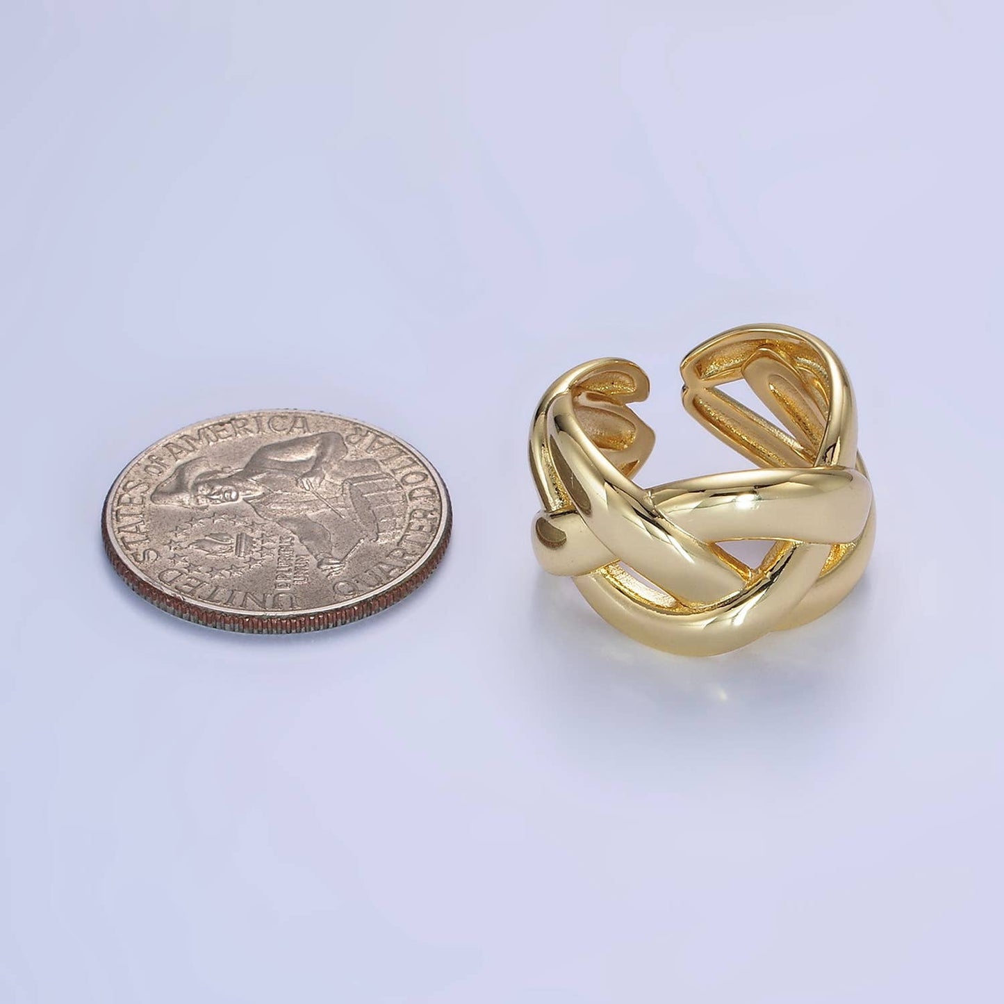 Aim Eternal - 14K Gold Filled Multiple Band Fold Ring in Gold & Silver