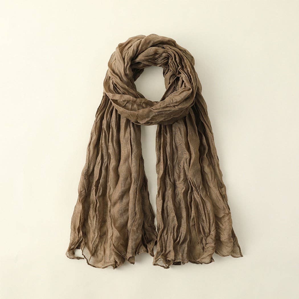Funkyrel® Atzbranding Limited - Scarvii - Solid Color Lightweight Ruched Scarf