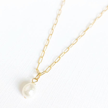 True by Kristy Jewelry - Baroque Pearl Necklace Gold Filled