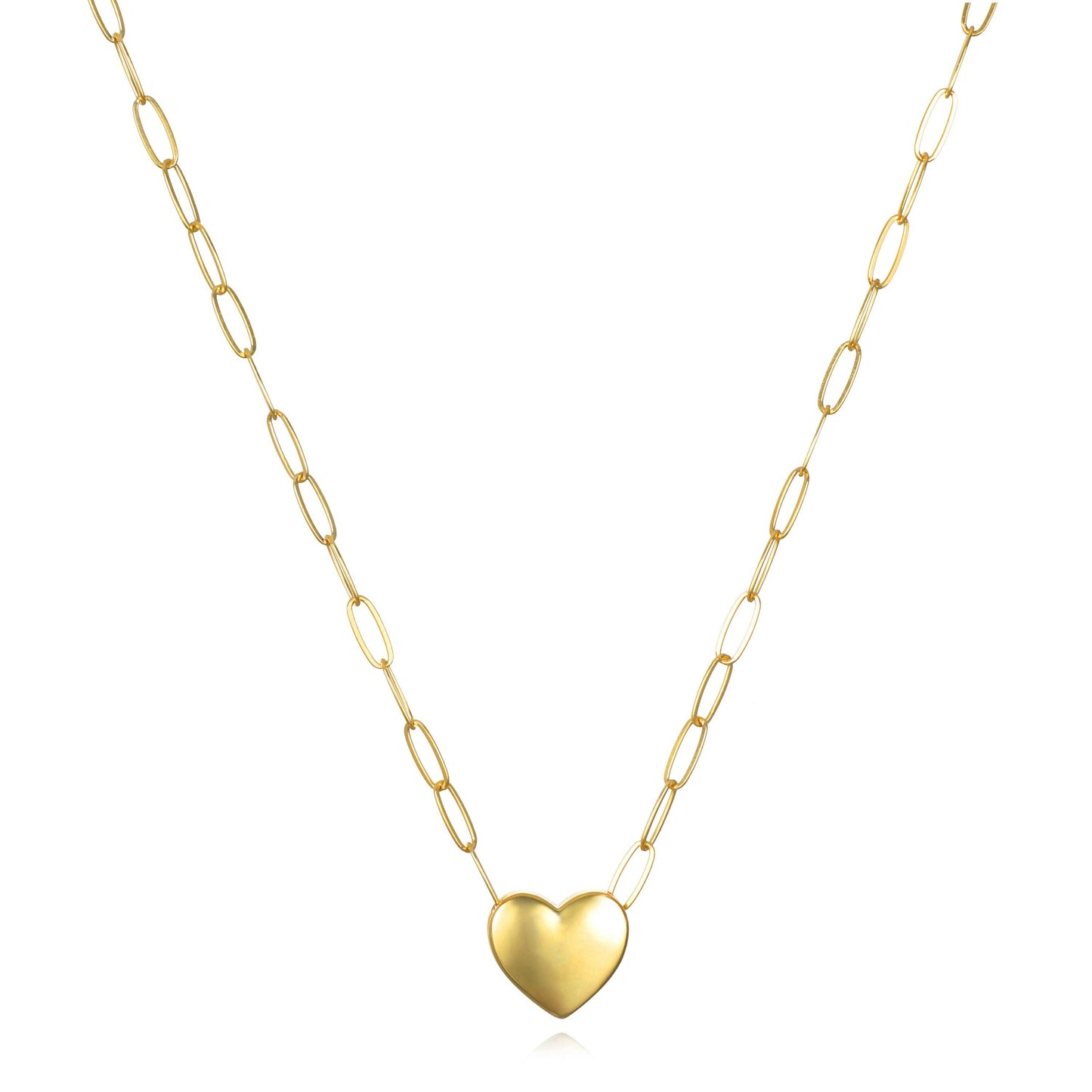 Amelia Rose Jewelry - Paperclip Heart Necklace-Gold