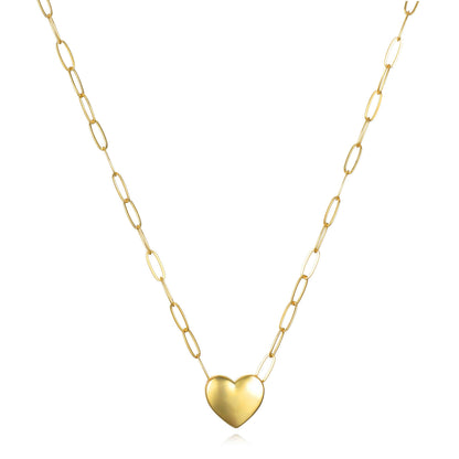 Amelia Rose Jewelry - Paperclip Heart Necklace-Gold