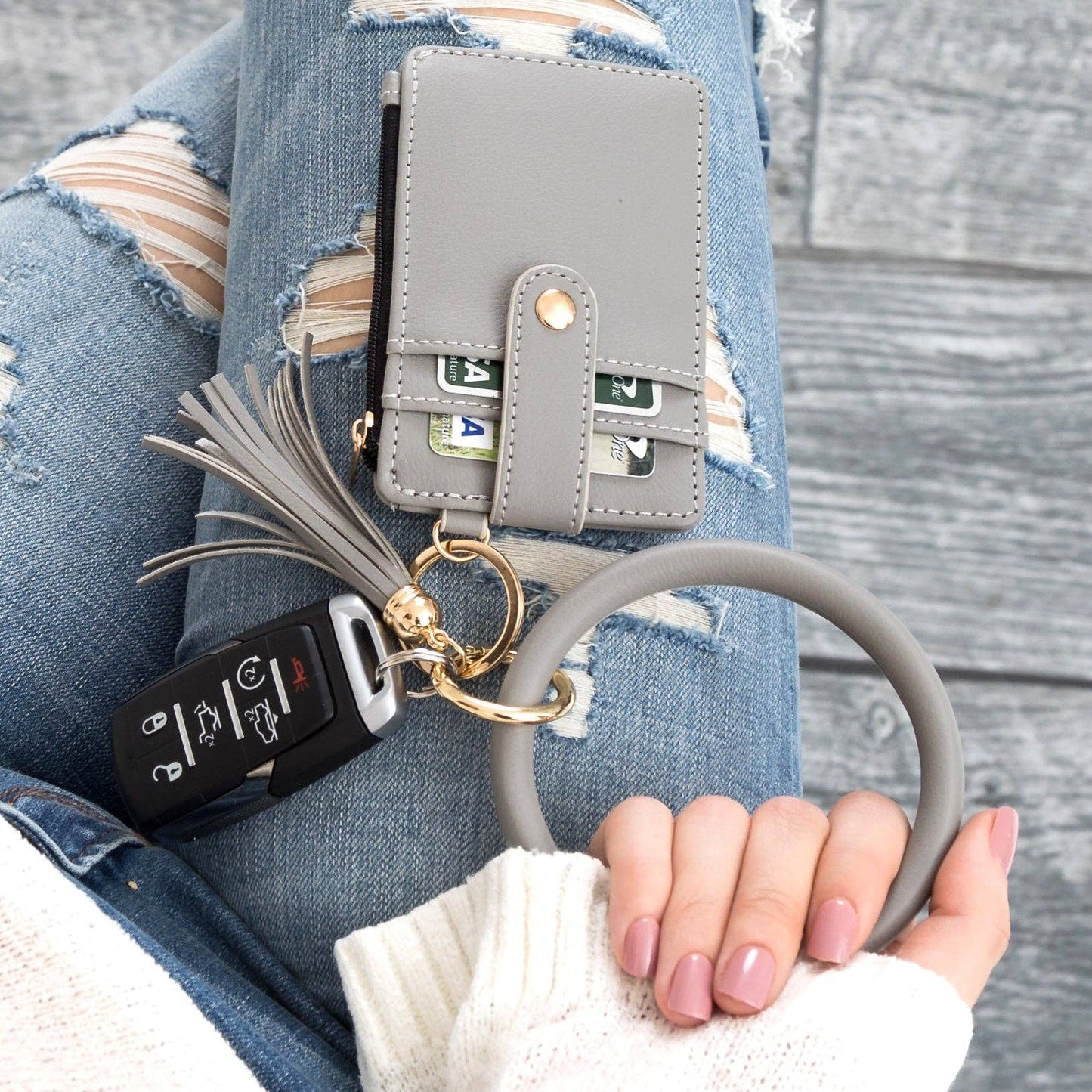 Aili's Corner - Key Ring ID Wallet Zip Bracelet