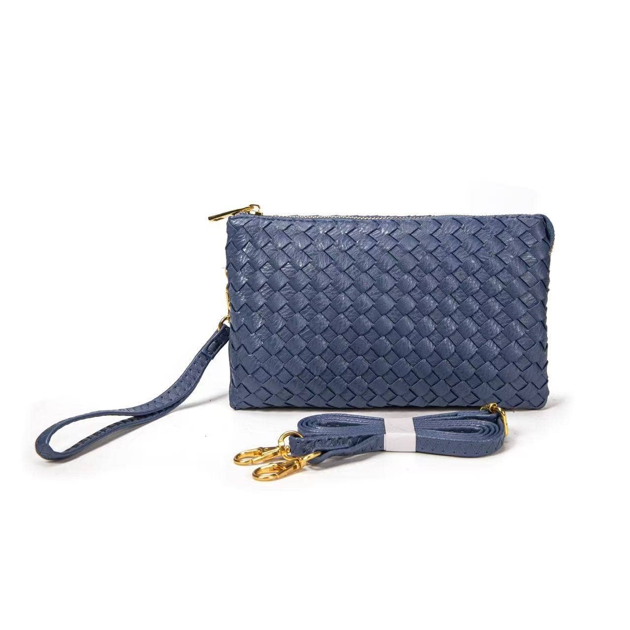 MiMi Wholesale - 7050 Kathy Woven Three Compartment Clutch/Crossbody Bag