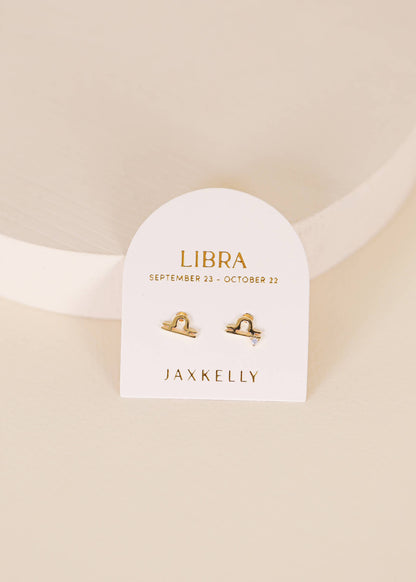 JaxKelly - Zodiac Gold Earrings - Libra