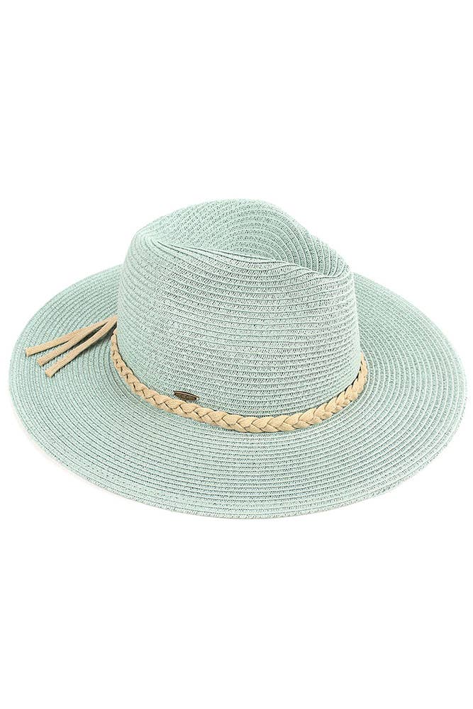 Hana - C.C Straw Panama Hat with Tied Ribbon