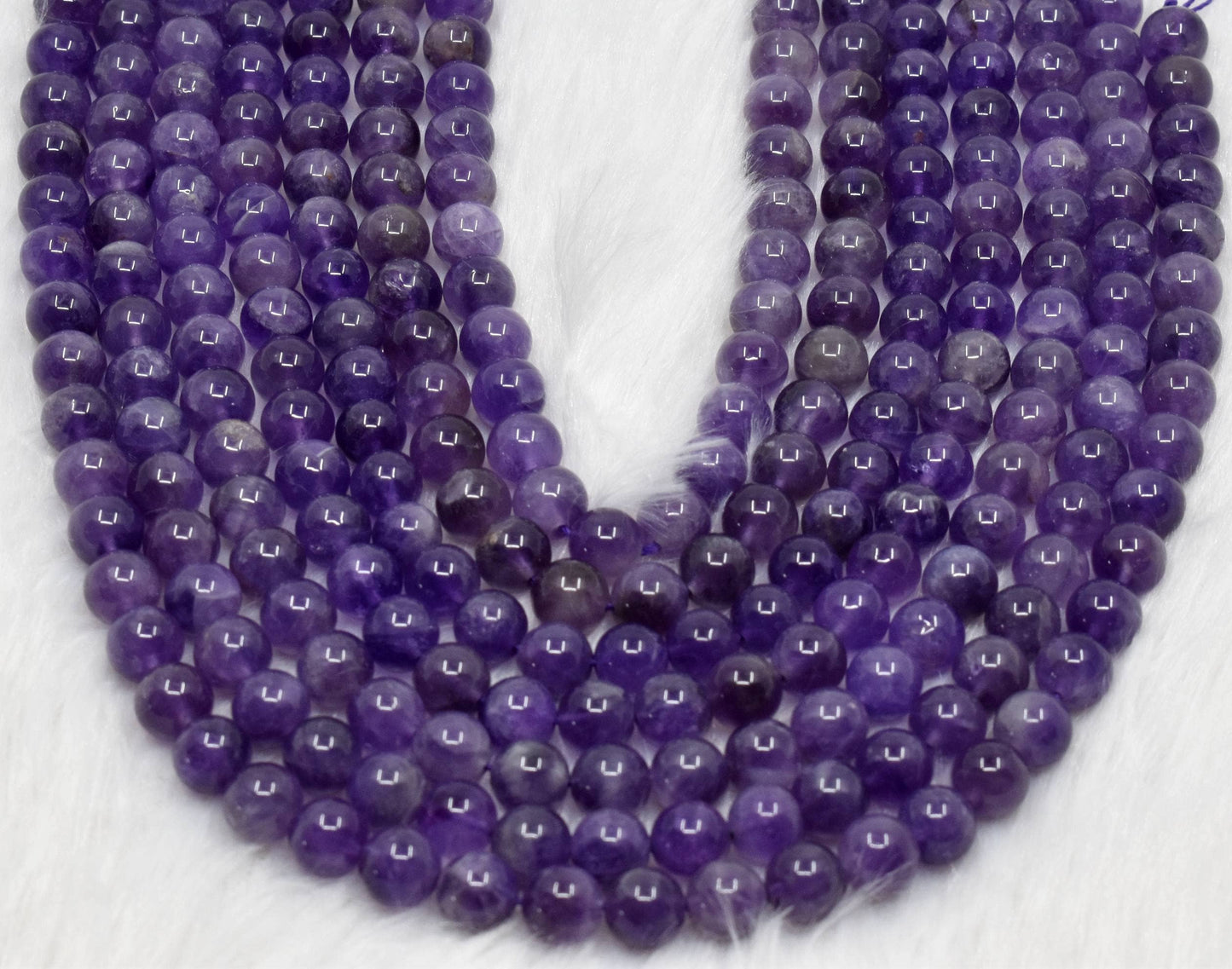Soothing Crystals - Amethyst Round Beads, 4mm,6mm,8mm,10mm,12mm Mala For Beads