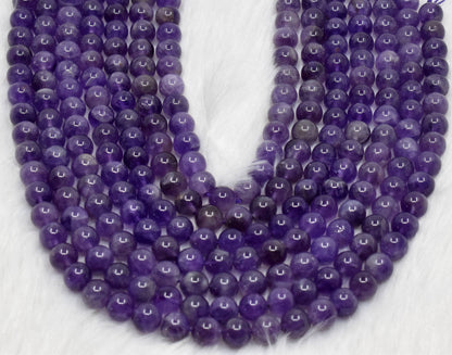 Soothing Crystals - Amethyst Round Beads, 4mm,6mm,8mm,10mm,12mm Mala For Beads