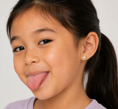 JaxKelly - Unicorn Enamel Flat Back Kids Earrings