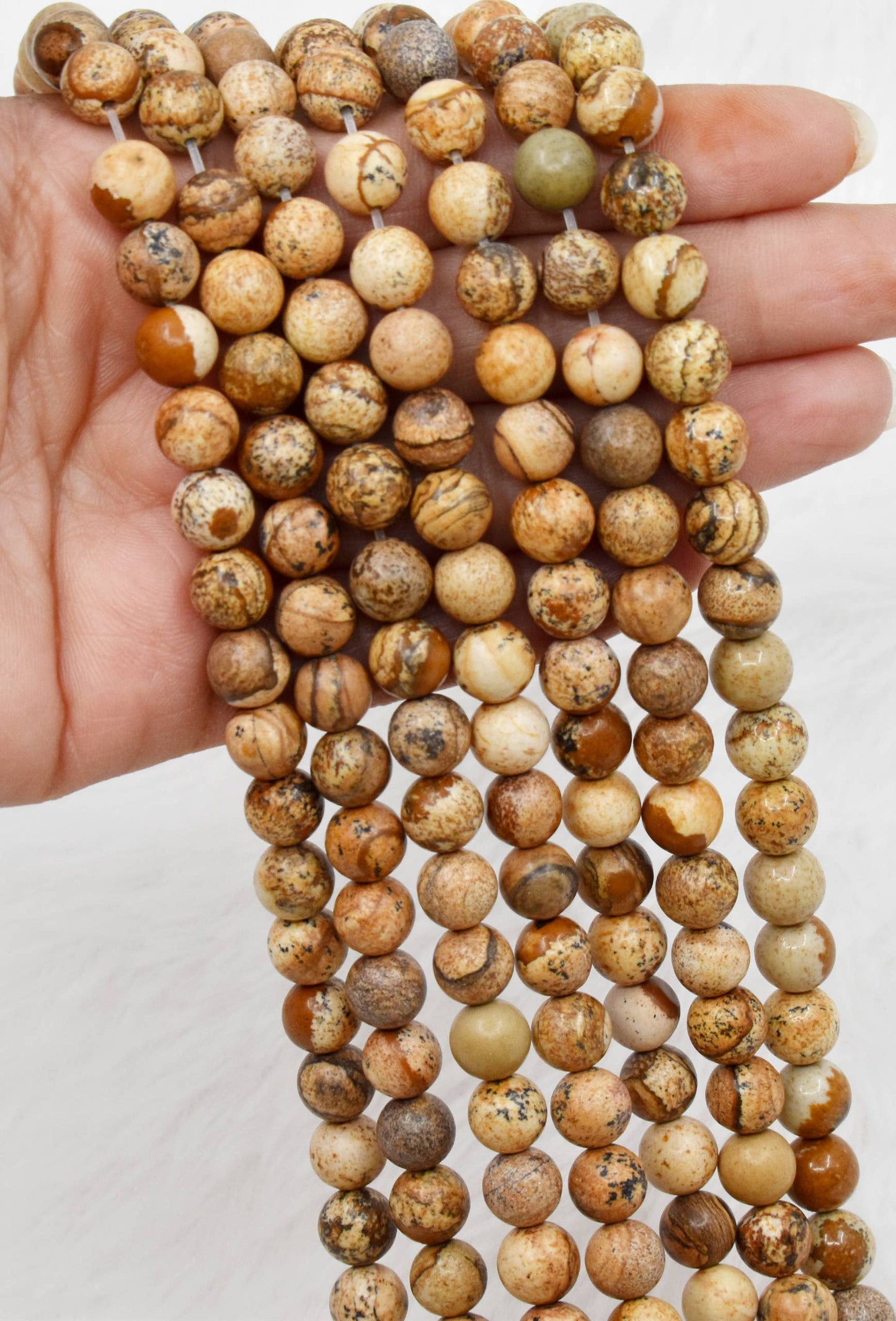Soothing Crystals - Picture Jasper Round Beads, 4mm-12mm Beads For jewelry