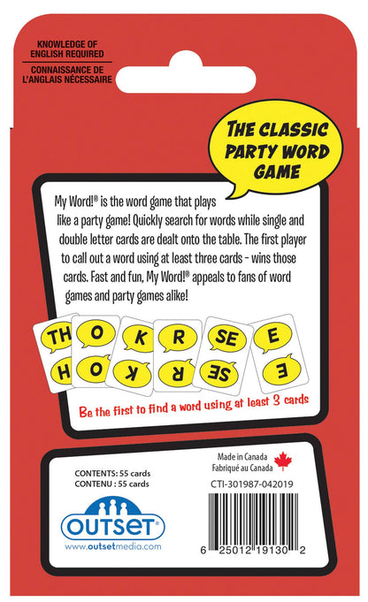 Outset Games and Cobble Hill Puzzles - My Word! – The Fast-Paced Word Spotting Card Game!