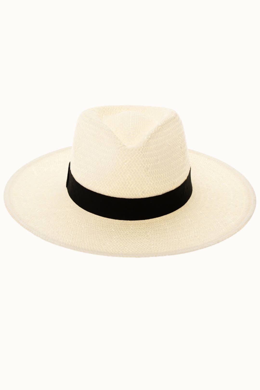 Olive & Pique - Handwoven Ivory Toyo Straw Panama Hat, Adjustable