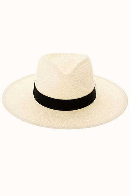 Olive & Pique - Handwoven Ivory Toyo Straw Panama Hat, Adjustable