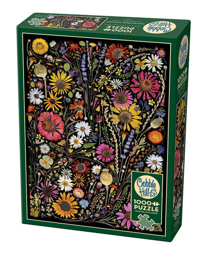 Outset Games and Cobble Hill Puzzles - Flower Press: Happiness 1000pc Puzzle