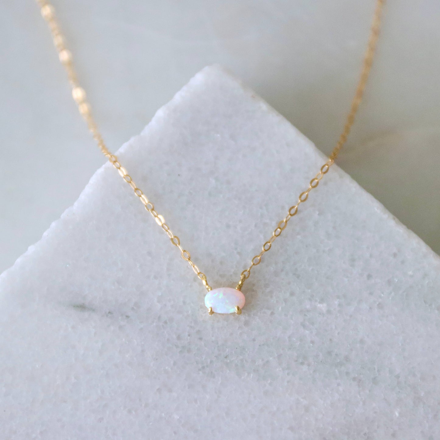 Mesa Blue - Mini Oval Opal Necklace