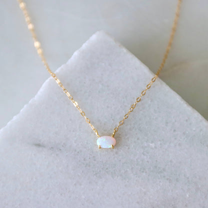 Mesa Blue - Mini Oval Opal Necklace