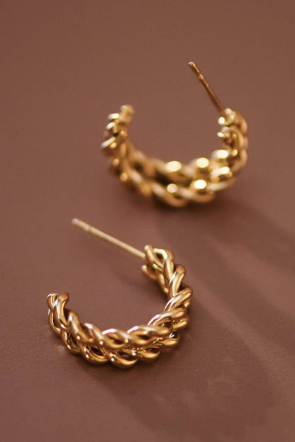 MA207 Mia Accessories - 18K Gold Plated Waterproof Stainless Steel Hoop Earrings - 6883