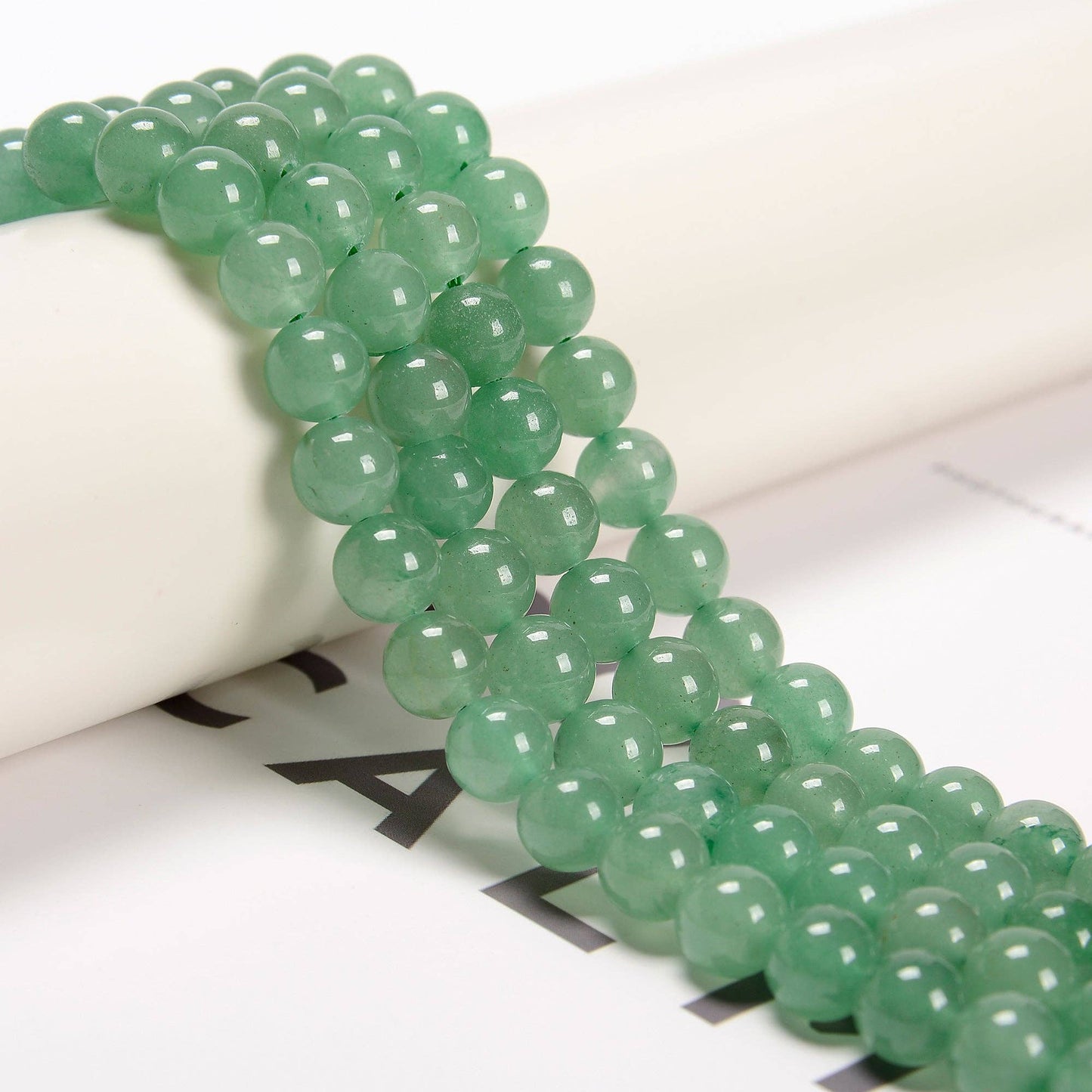 CRCBEADS - Green Aventurine Smooth Round Beads 4mm 6mm 8mm 10mm 12mm 15.5" Strand