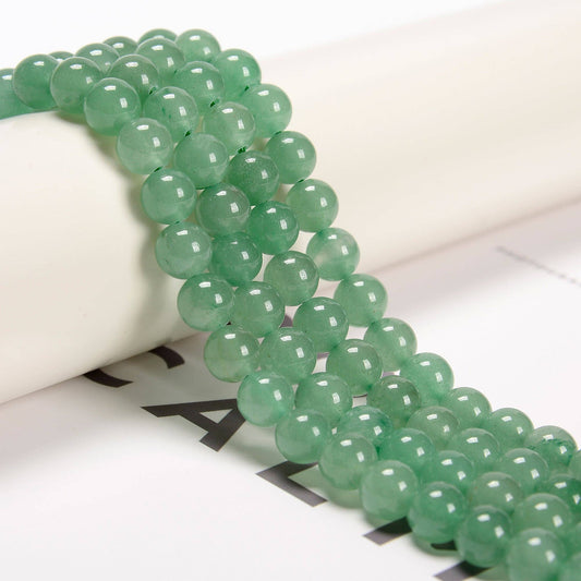 CRCBEADS - Green Aventurine Smooth Round Beads 4mm 6mm 8mm 10mm 12mm 15.5" Strand