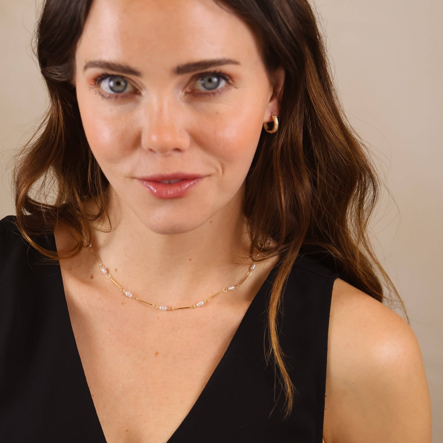 GoldFi - 18K Gold Filled Pearl Bead & Straw Necklace