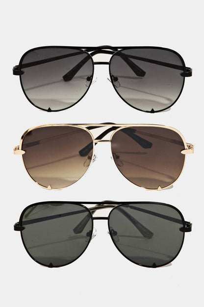 Collections by Fame Accessories - Classic Metallic Aviator Frame Sunglasses