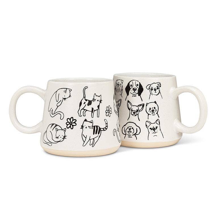 Abbott - Oversized Mug with Dogs-4"H(17oz)