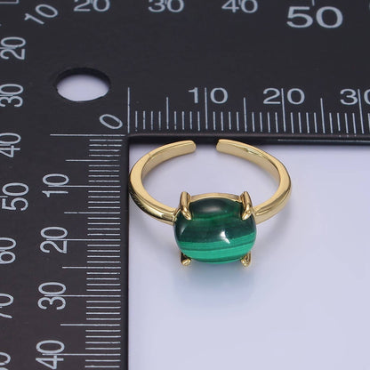 Aim Eternal - 14K Gold Filled Malachite Gemstone Oval Solitaire Ring