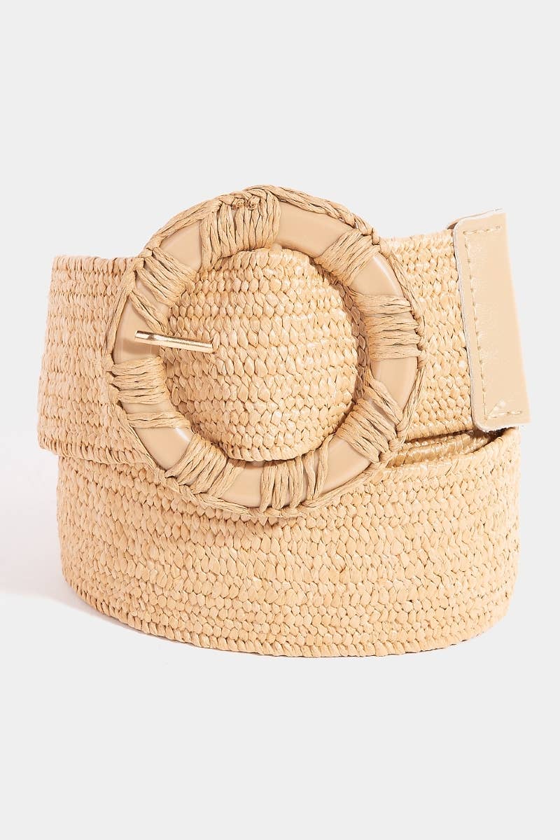 Collections by Fame Accessories - Elastic Intricate Braided Hoop Buckle Belt