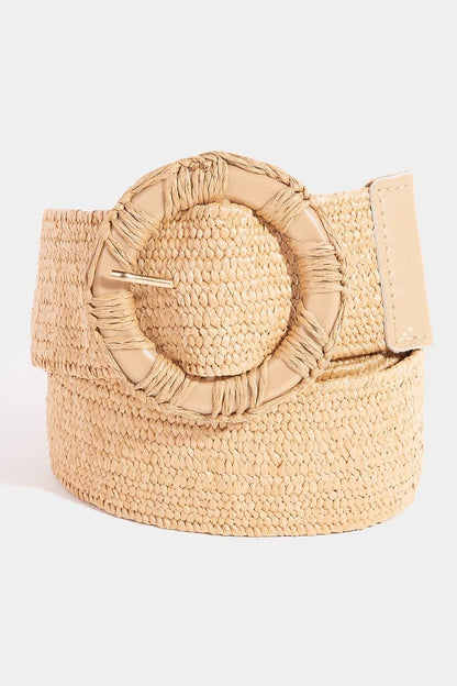 Collections by Fame Accessories - Elastic Intricate Braided Hoop Buckle Belt