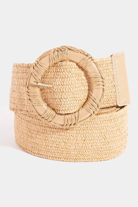 Collections by Fame Accessories - Elastic Intricate Braided Hoop Buckle Belt