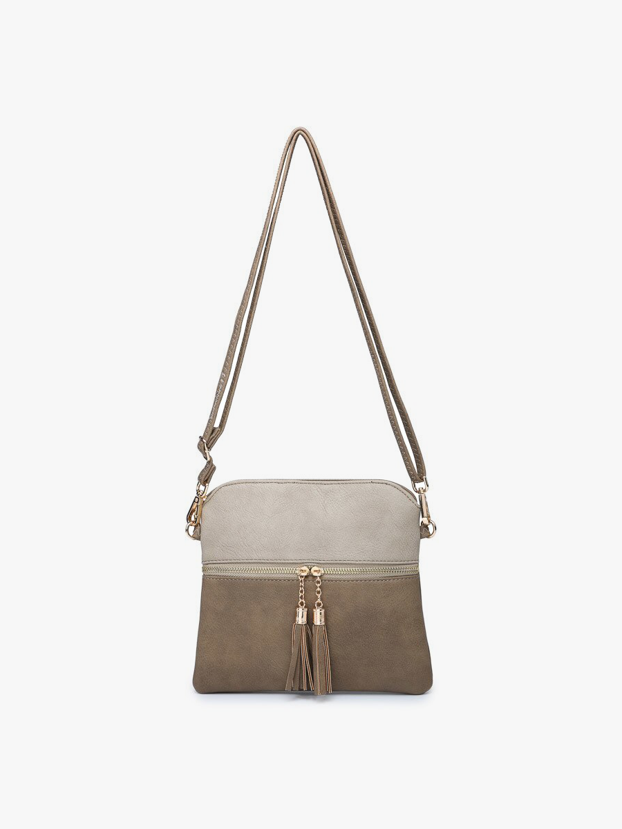 Jen & Co. - M1785 Tara Double Zip Crossbody Bag/Wristlet