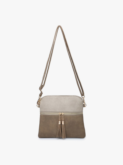 Jen & Co. - M1785 Tara Double Zip Crossbody Bag/Wristlet