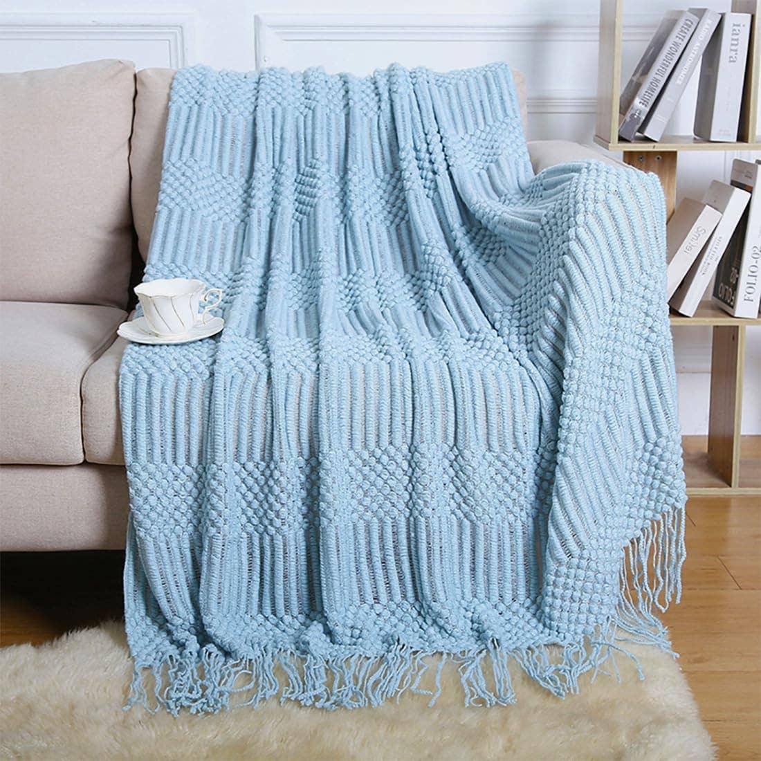 Fennco Styles - Waffle Stripe 50x60 Inch Throw Blanket