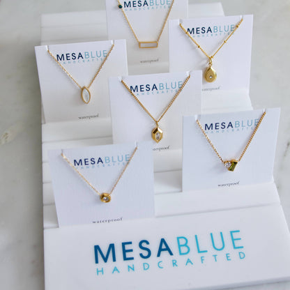 Mesa Blue - Zircon Teardrop Necklace - Waterproof 