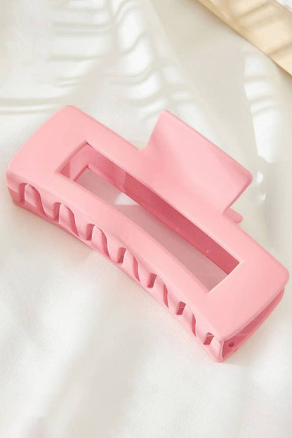 Hana - Solid Color Rectangle Shaped Hair Claw