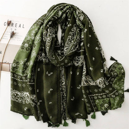 Funkyrel® Atzbranding Limited - Scarvii - Paisley Pattern Fringed Scarf