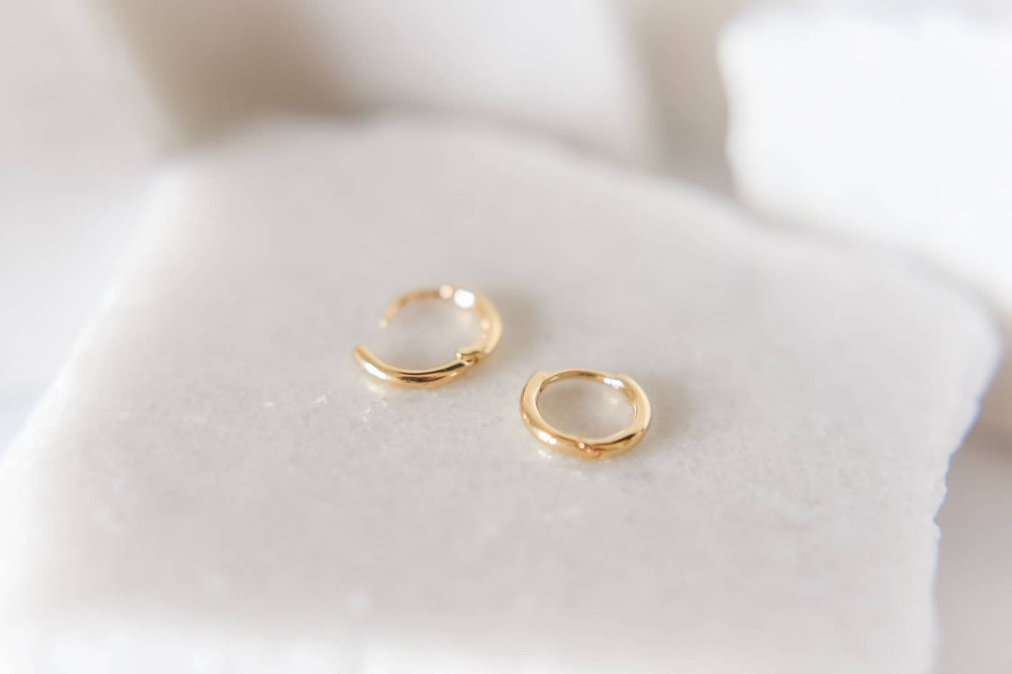 Bella Rey jewelry - The Nia gold plated dainty hoops -huggies- hypoallergenic