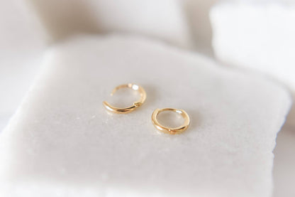 Bella Rey jewelry - The Nia gold plated dainty hoops -huggies- hypoallergenic