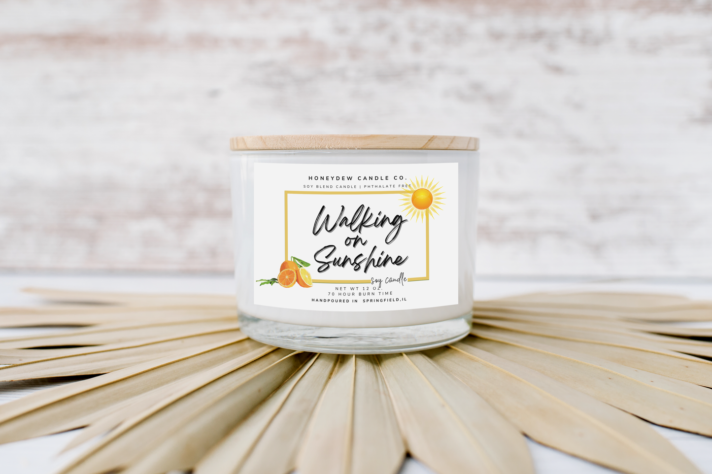 HC102 Honeydew Candle Co. - Walking on Sunshine 12 oz 3 Wick Candle