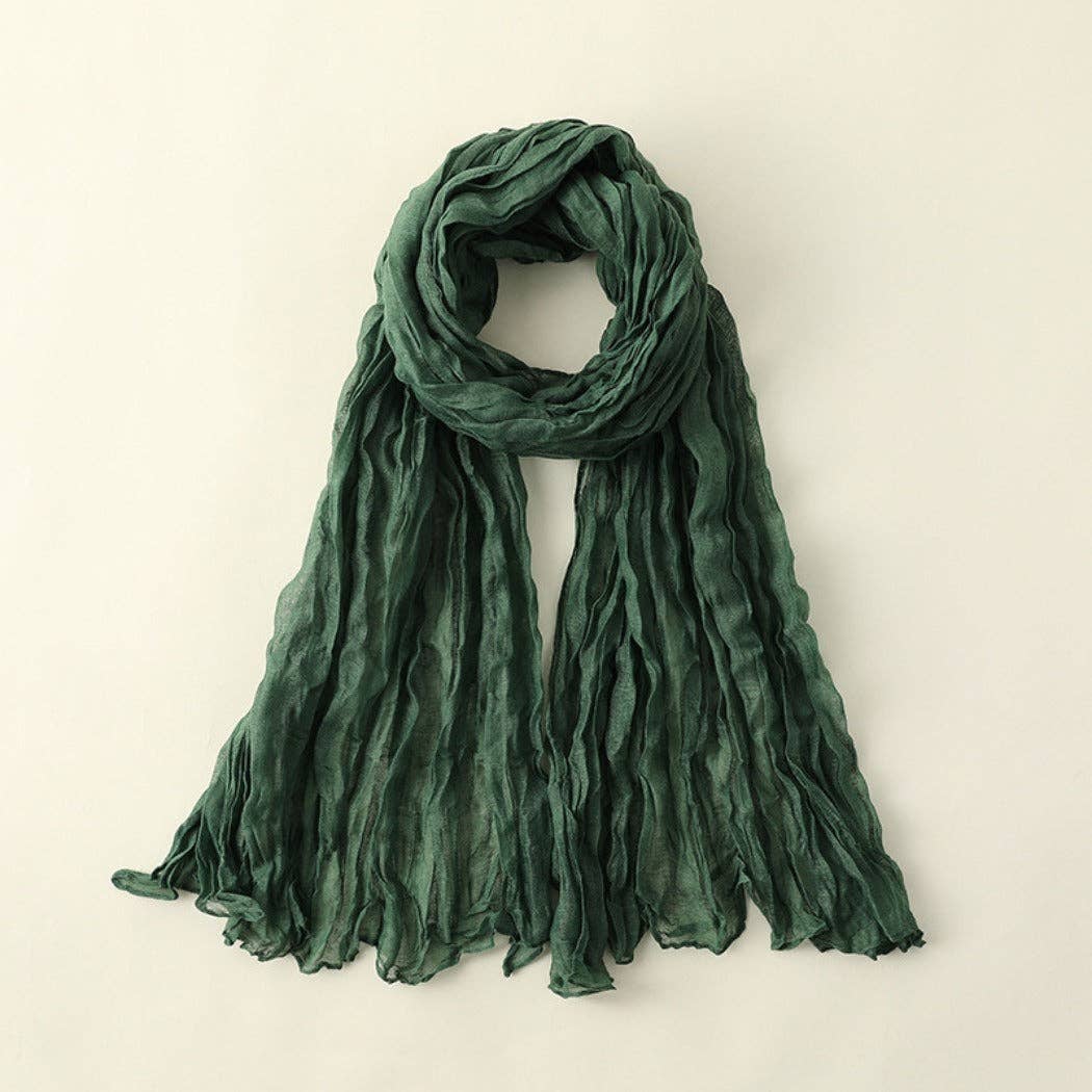 Funkyrel® Atzbranding Limited - Scarvii - Solid Color Lightweight Ruched Scarf